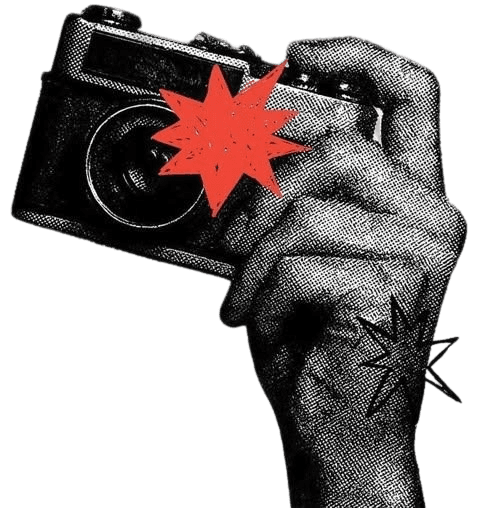 Hand holding a camera